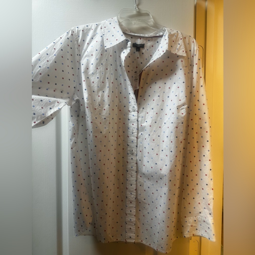 Talbots 1x button up blouse - Picture 5 of 6